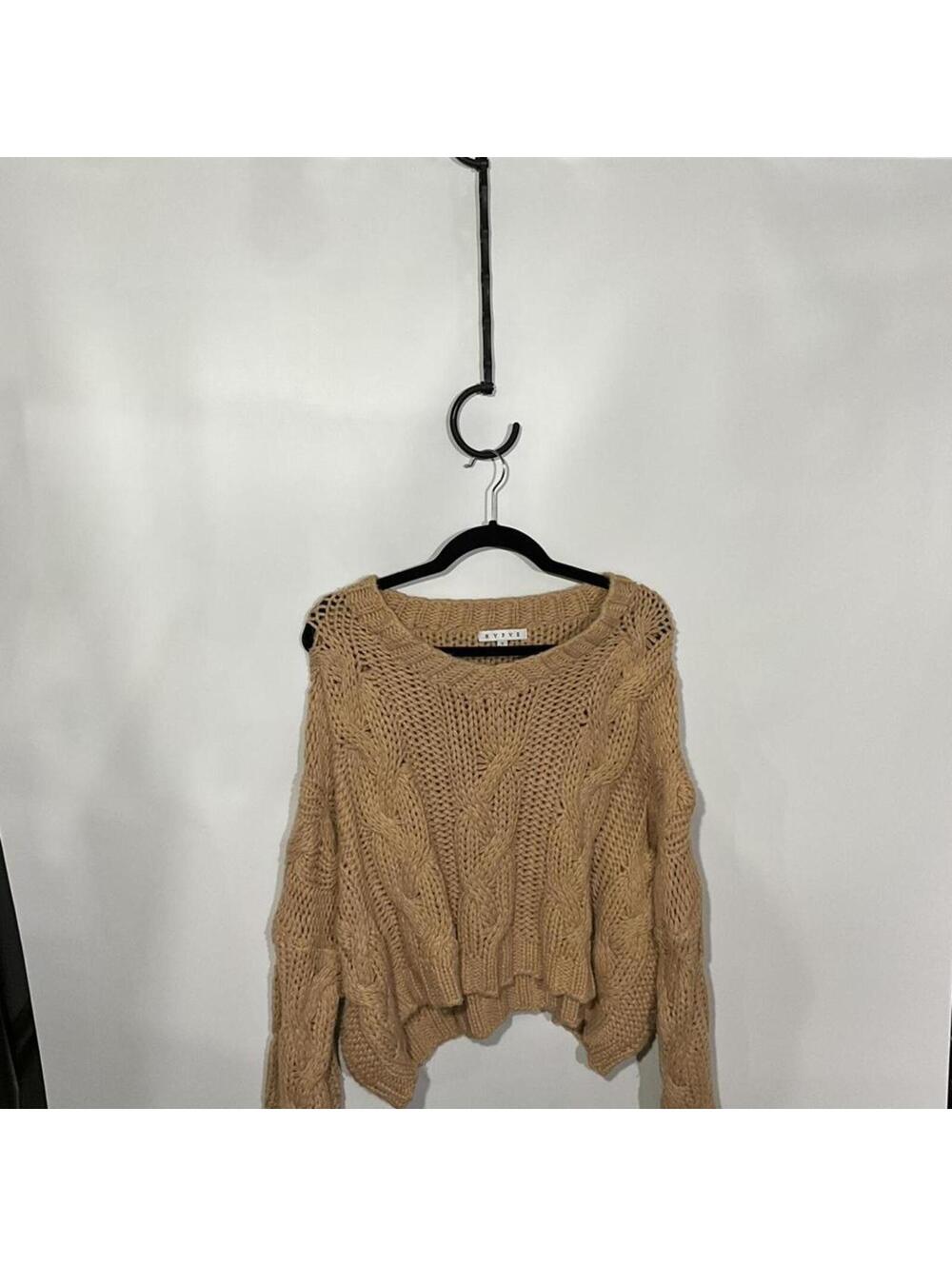 Zara Chunky Knit Cable Sweater Beige